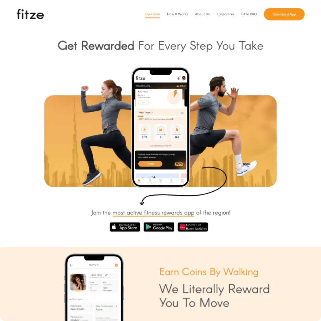 Iffort project – Conceptualised, designed and developed a UAE-based fitness rewards app